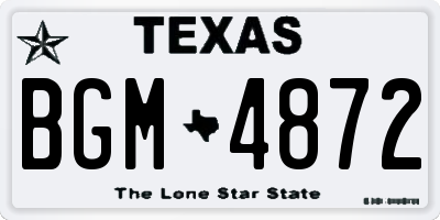TX license plate BGM4872