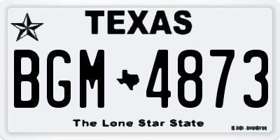 TX license plate BGM4873
