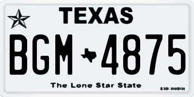 TX license plate BGM4875