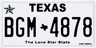 TX license plate BGM4878