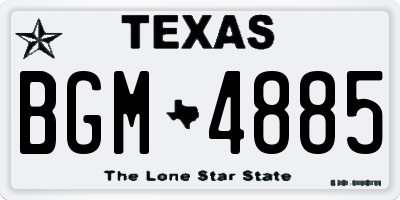 TX license plate BGM4885