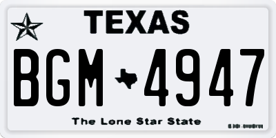 TX license plate BGM4947