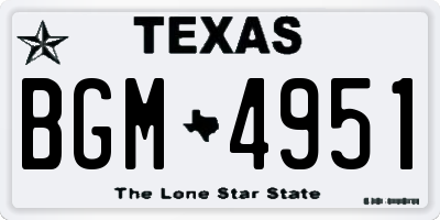 TX license plate BGM4951