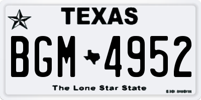TX license plate BGM4952