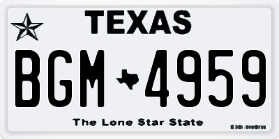 TX license plate BGM4959