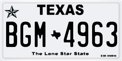 TX license plate BGM4963