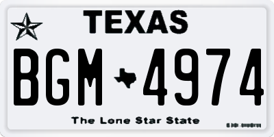 TX license plate BGM4974