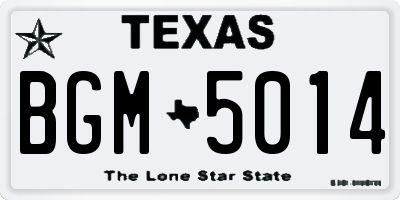 TX license plate BGM5014