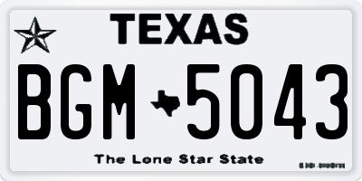 TX license plate BGM5043
