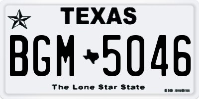 TX license plate BGM5046