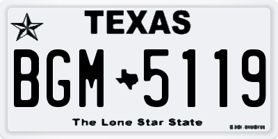 TX license plate BGM5119
