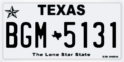 TX license plate BGM5131