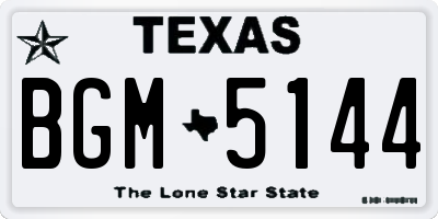 TX license plate BGM5144