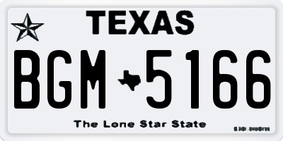 TX license plate BGM5166