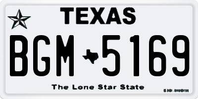 TX license plate BGM5169