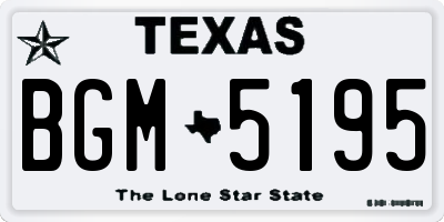 TX license plate BGM5195