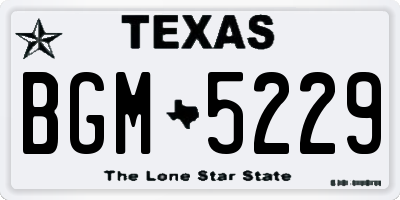 TX license plate BGM5229