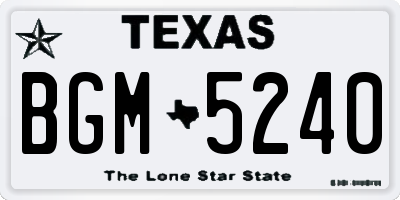 TX license plate BGM5240