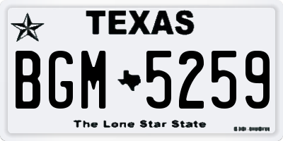 TX license plate BGM5259
