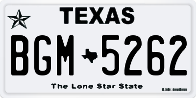 TX license plate BGM5262