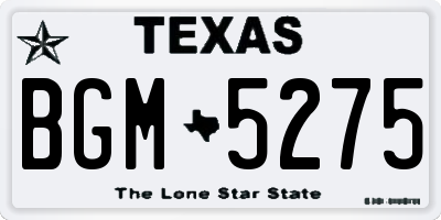 TX license plate BGM5275
