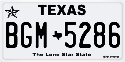 TX license plate BGM5286