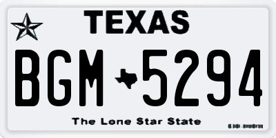 TX license plate BGM5294