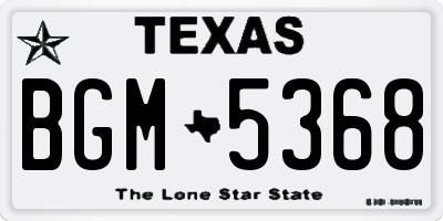 TX license plate BGM5368