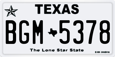 TX license plate BGM5378