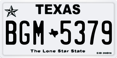 TX license plate BGM5379