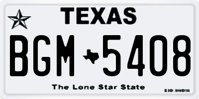 TX license plate BGM5408