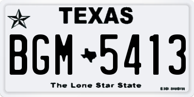 TX license plate BGM5413