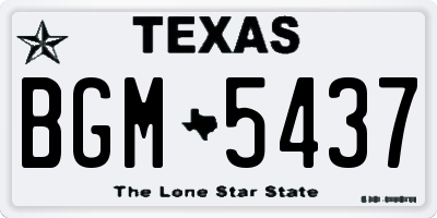 TX license plate BGM5437