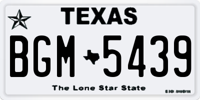 TX license plate BGM5439