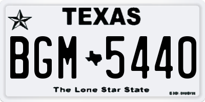 TX license plate BGM5440
