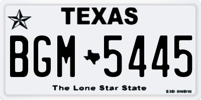 TX license plate BGM5445