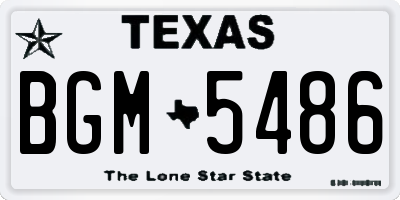 TX license plate BGM5486