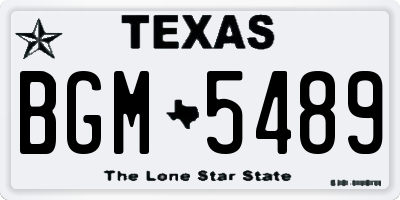 TX license plate BGM5489