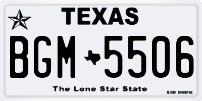 TX license plate BGM5506