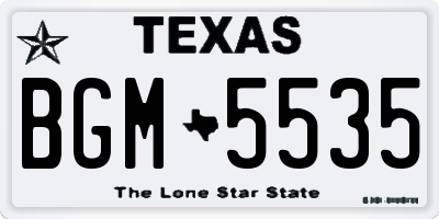 TX license plate BGM5535