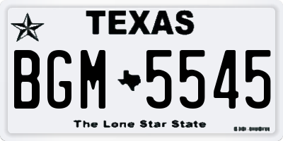 TX license plate BGM5545