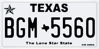 TX license plate BGM5560