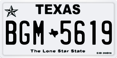 TX license plate BGM5619