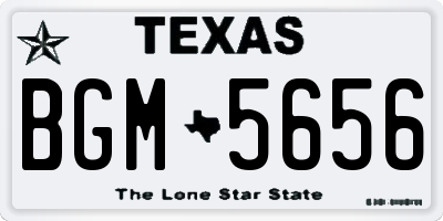 TX license plate BGM5656
