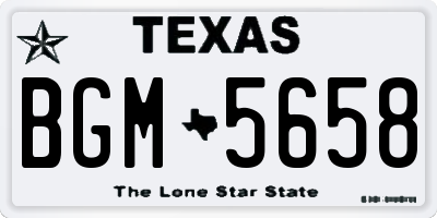 TX license plate BGM5658