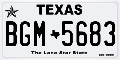 TX license plate BGM5683