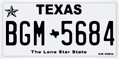 TX license plate BGM5684