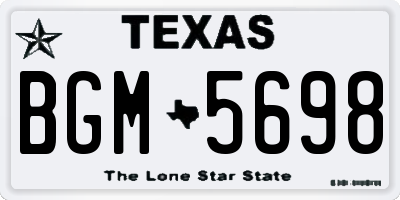 TX license plate BGM5698