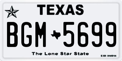 TX license plate BGM5699