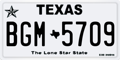 TX license plate BGM5709